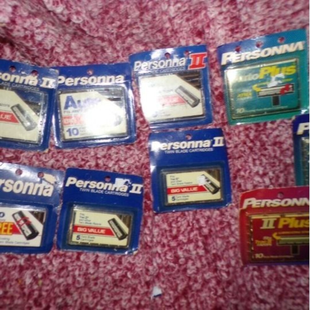 vintage lot of 7 sealed Personna & Personna 2 twin blade packs 59 total blades